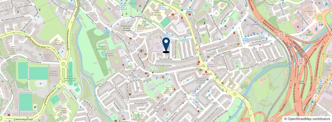 Mapa da zona: Rua Rainha Dona Amélia 4, Odivelas, perto do Metro Odivelas